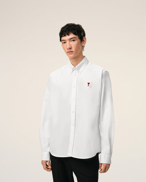 Camisa Ami de Cœur abotonada de algodón blanco - 3 - Ami Paris