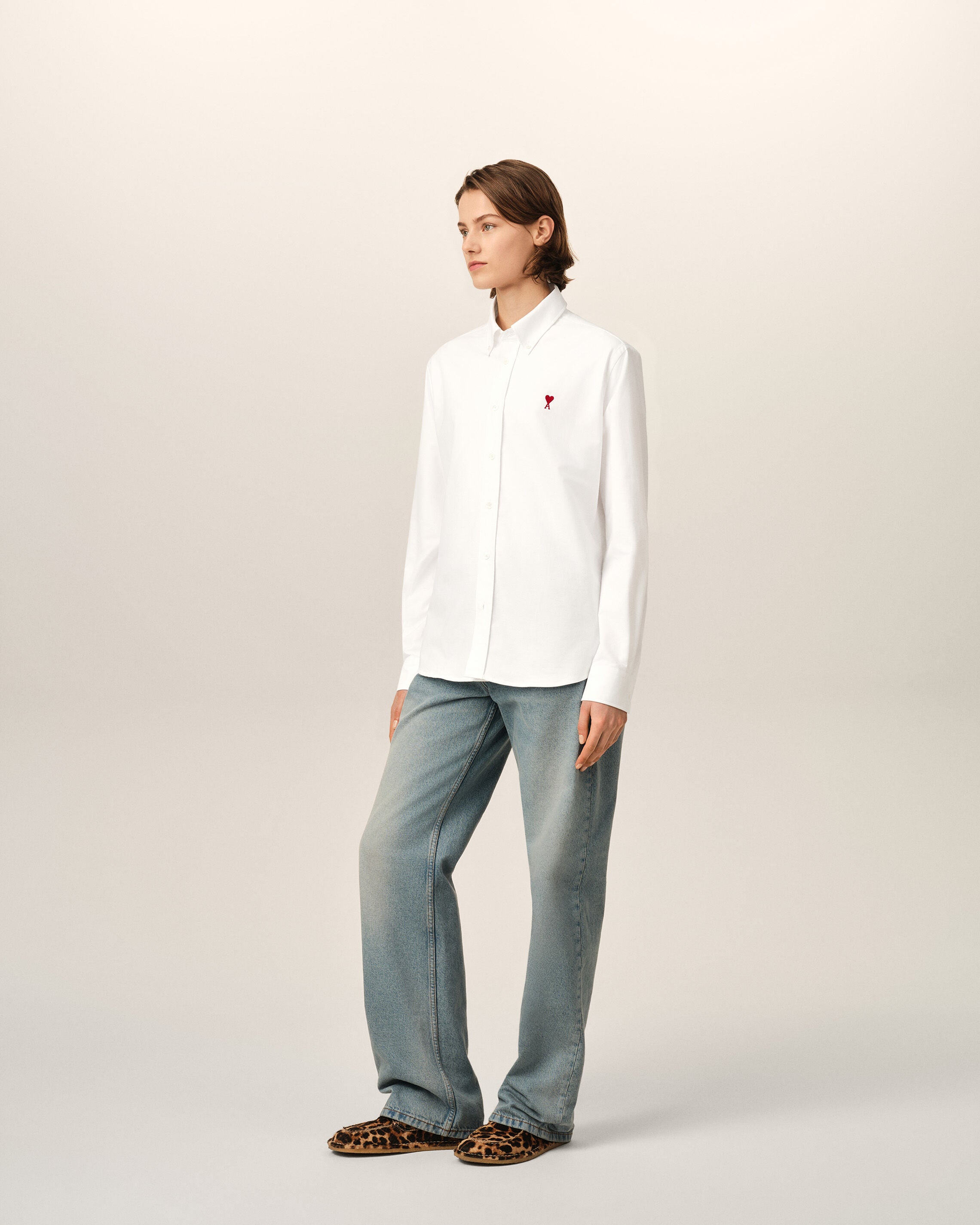 White cotton shirt with Ami de Coeur - 12