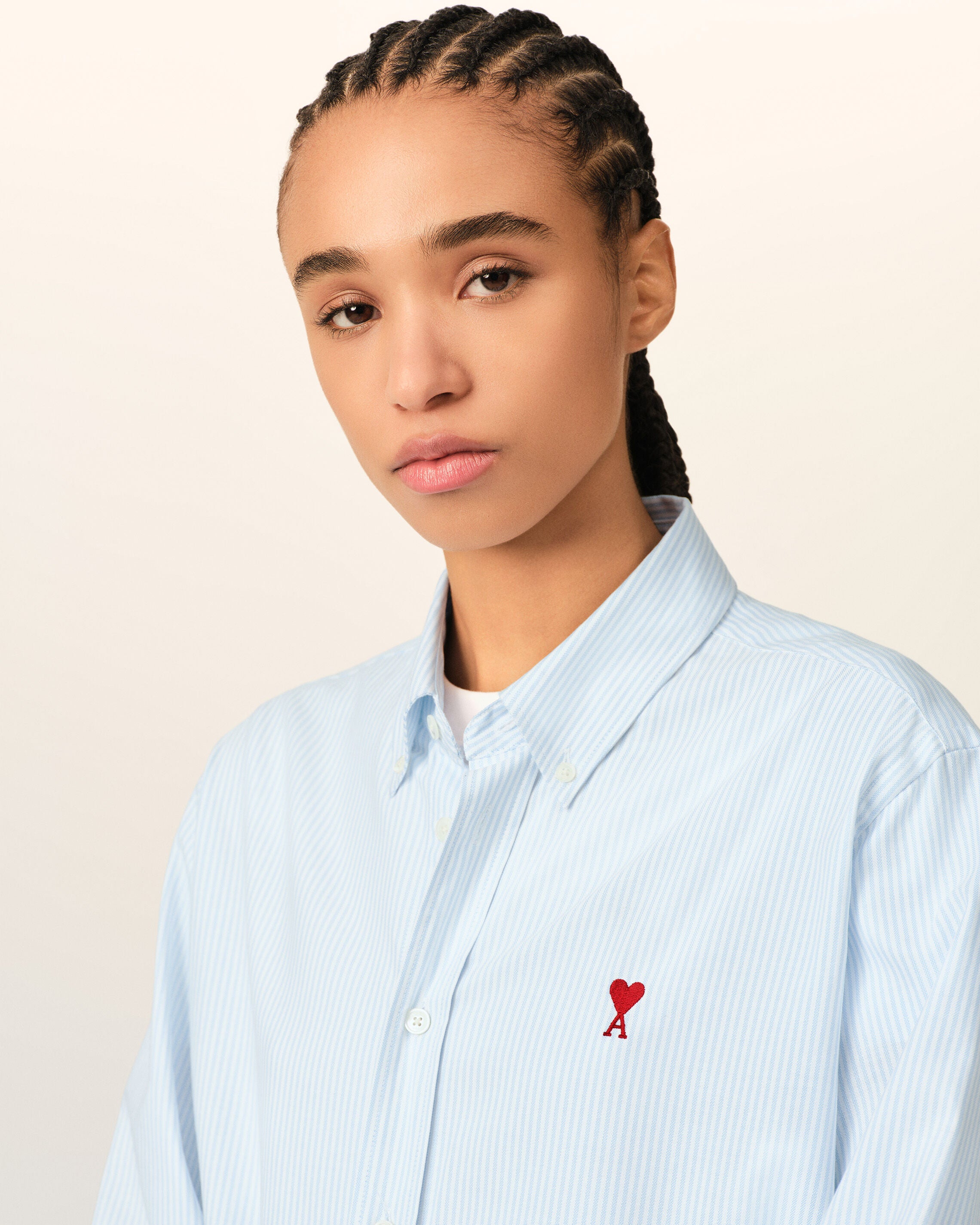 Camisa Ami de Cœur de algodón azul a rayas - 10