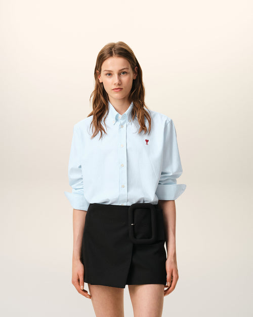 Camisa Ami de Cœur abotonada de algodón azul - Mujer - 8 - AMI Paris - Ami Paris