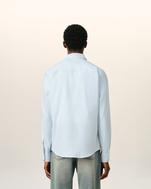 Camisa Ami de Cœur de algodón azul a rayas - Hombre - 5 - AMI Paris - Ami Paris
