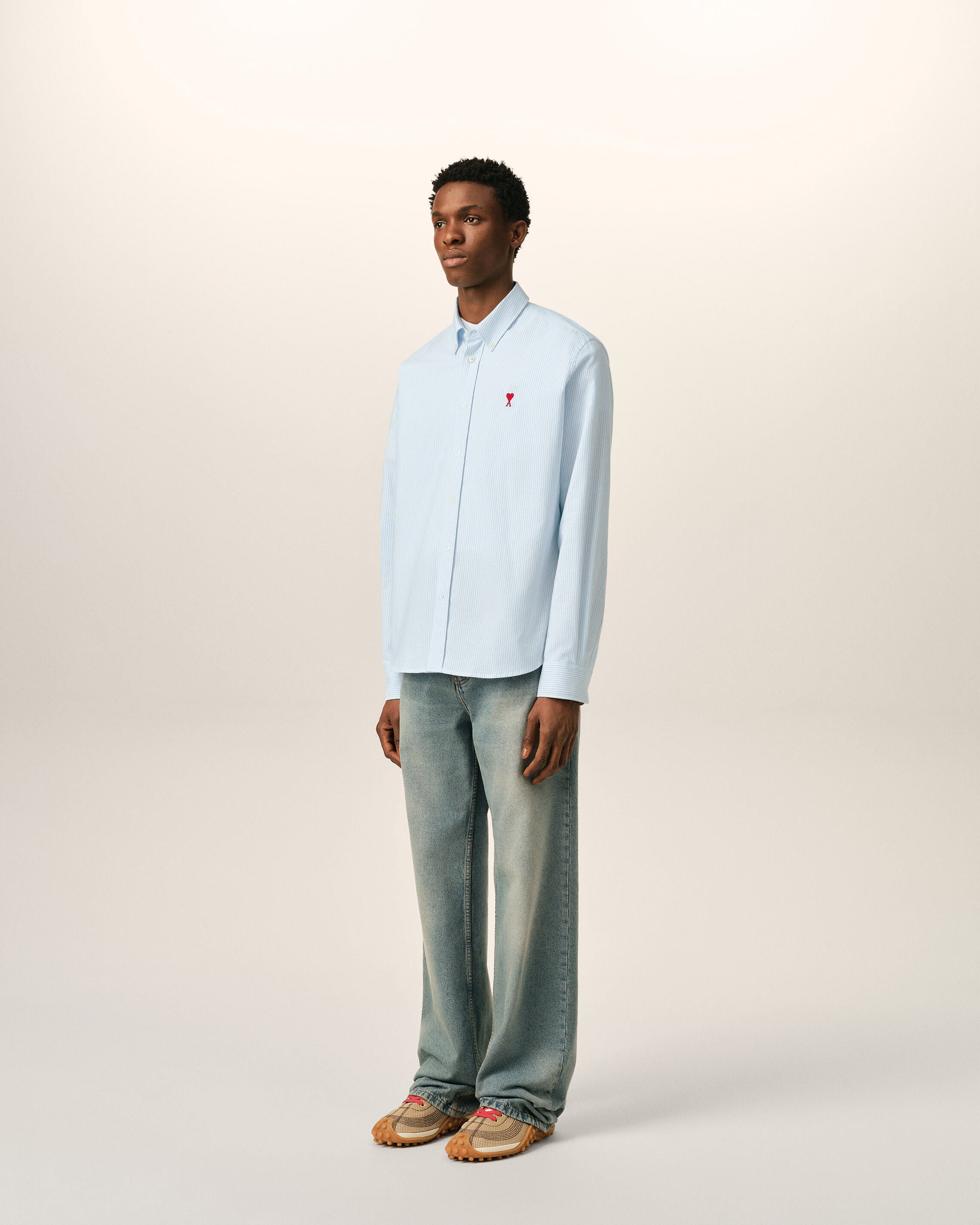 Camisa Ami de Cœur de algodón azul a rayas - 6