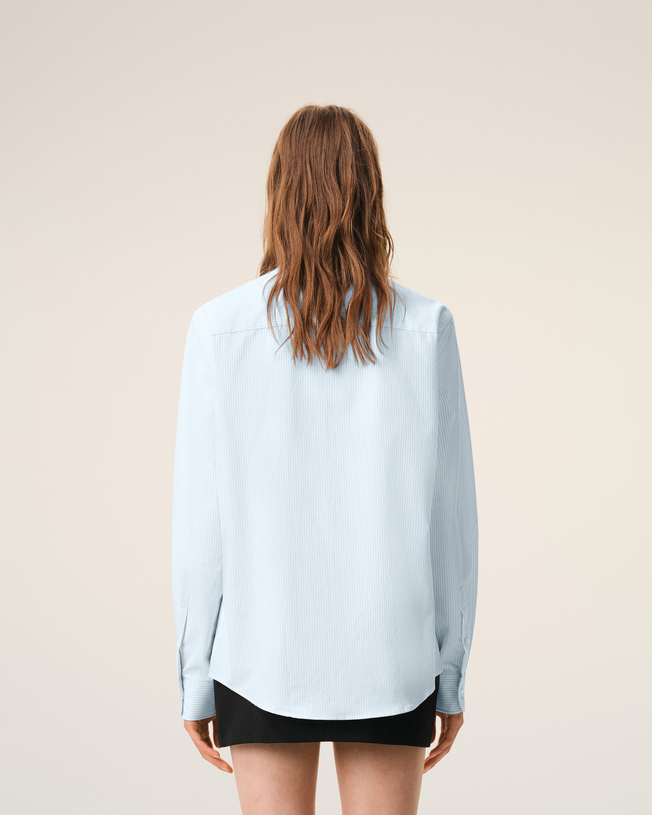 Ami De Coeur ボタンダウン シャツ スカイブルー/ナチュラルホワイト