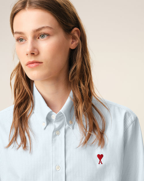 Ami de Coeur Button-Down-Hemd aus blauer Baumwolle - 10 - Ami Paris