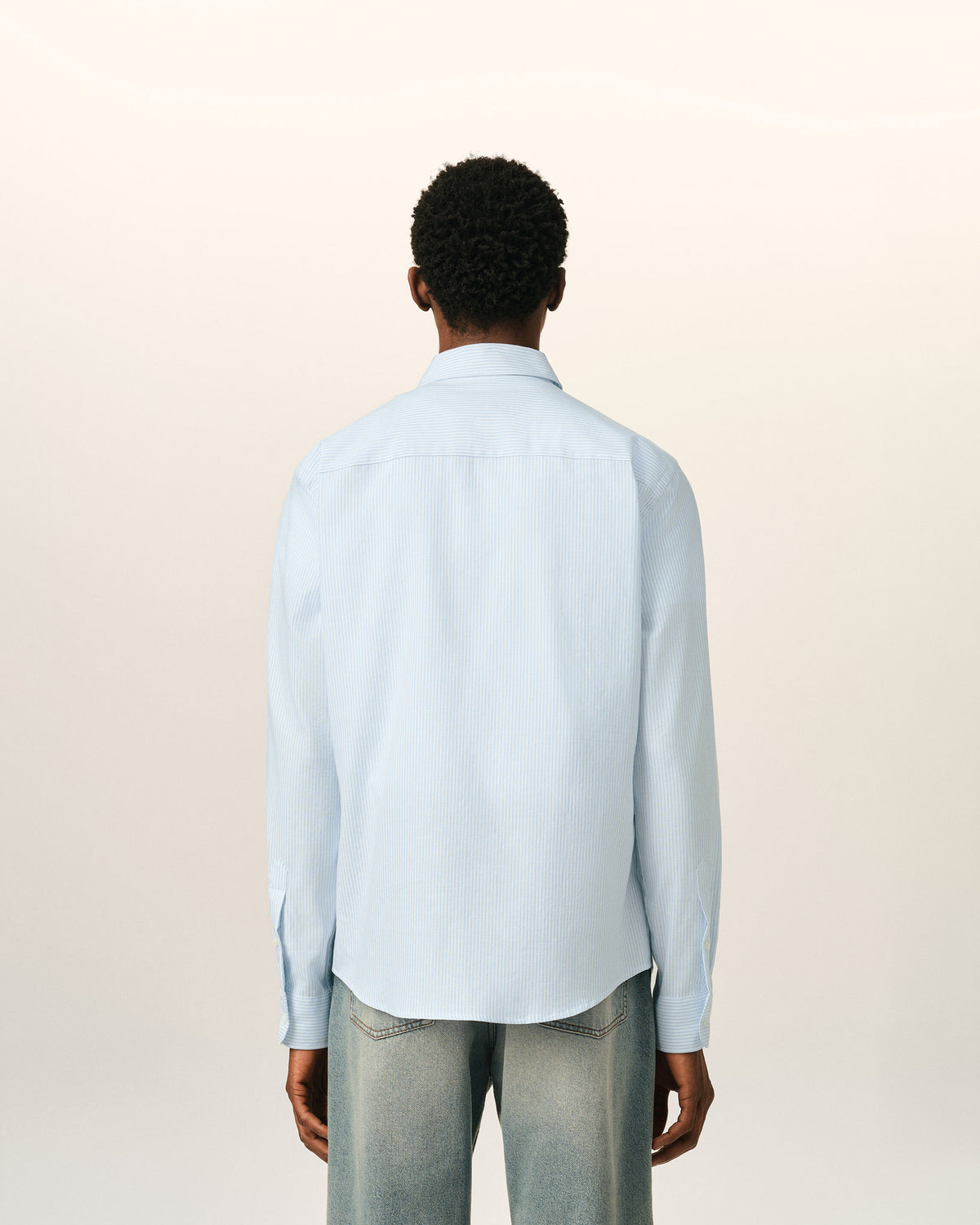 Blue stripped cotton shirt with Ami de Coeur - 5