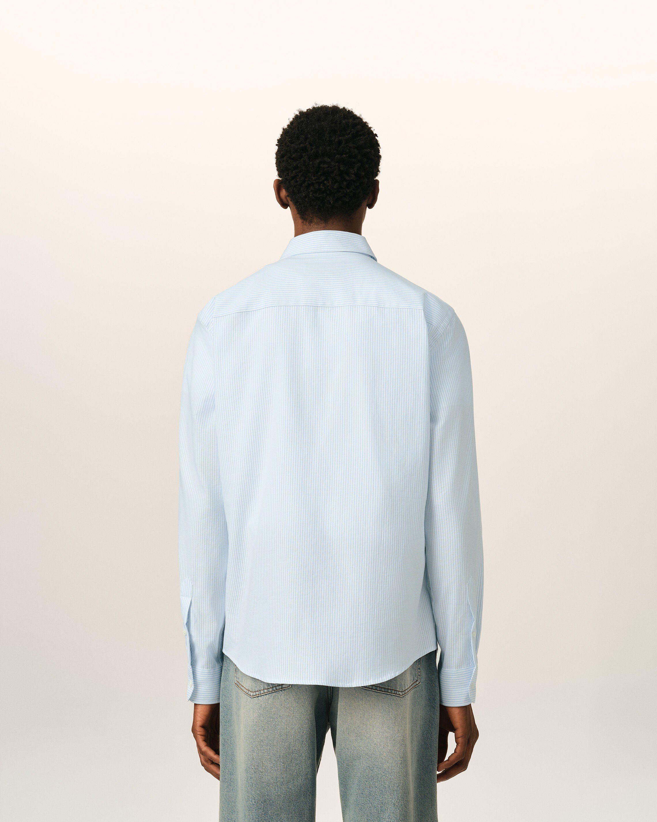 Blue stripped cotton shirt with Ami de Coeur - 5