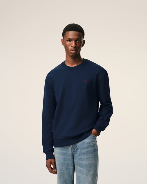 Sudadera Ami de Cœur de algodón orgánico azul - 3 - Ami Paris