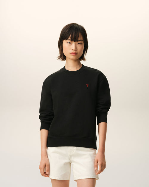                                 Black Cotton Red Ami De Coeur Sweatshirt - 3                             - Ami Paris