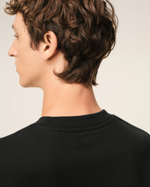 Black Cotton Red Ami De Coeur Sweatshirt - Man - 4 - AMI Paris - Ami Paris