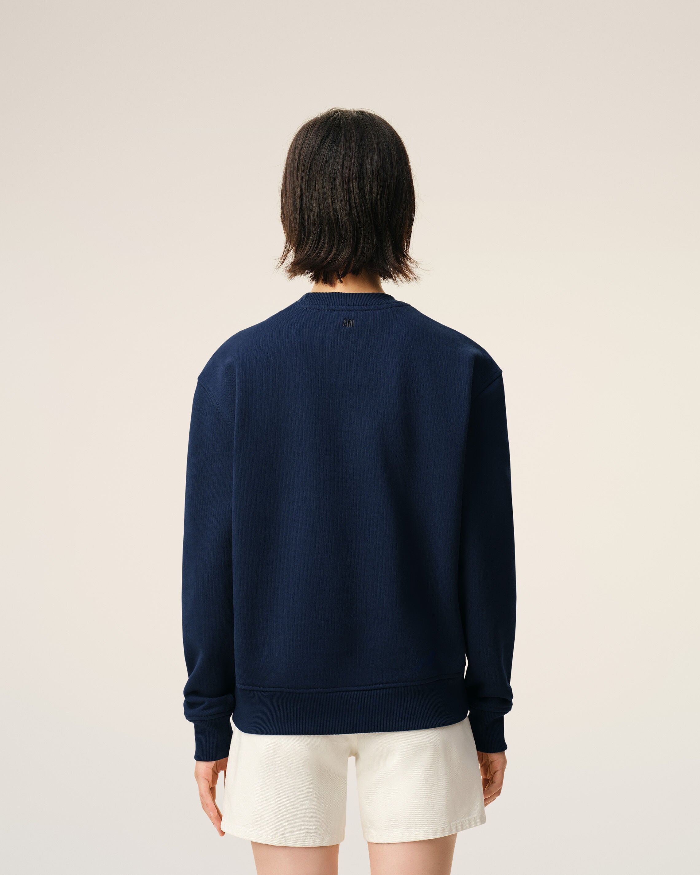ami ネイビー クルーネック スウェット Ami De Coeur スウェットシャツ ナイトブルー | AMI PARIS