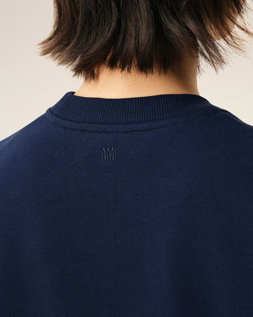 Blue Cotton Red Ami De Coeur Sweatshirt - Woman - 10 - AMI Paris - Ami Paris