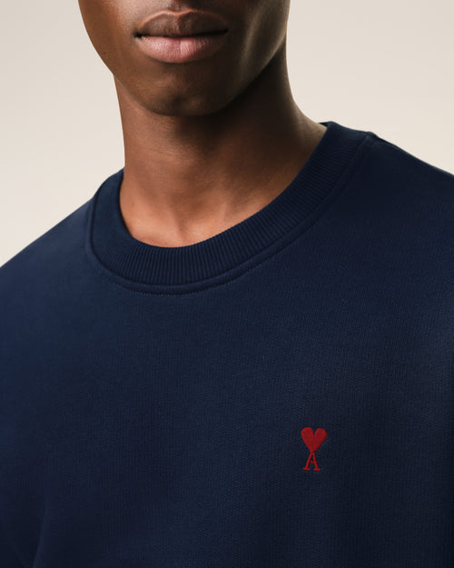 Blue Cotton Red Ami De Coeur Sweatshirt - Man - 4 - AMI Paris - Ami Paris