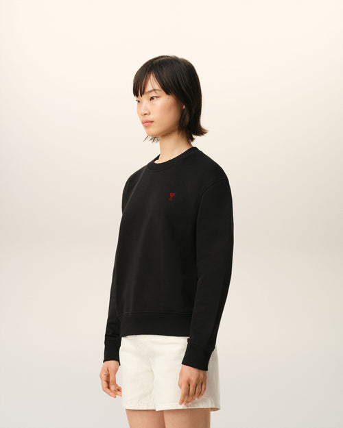 Black Cotton Red Ami De Coeur Sweatshirt - 12 - Ami Paris