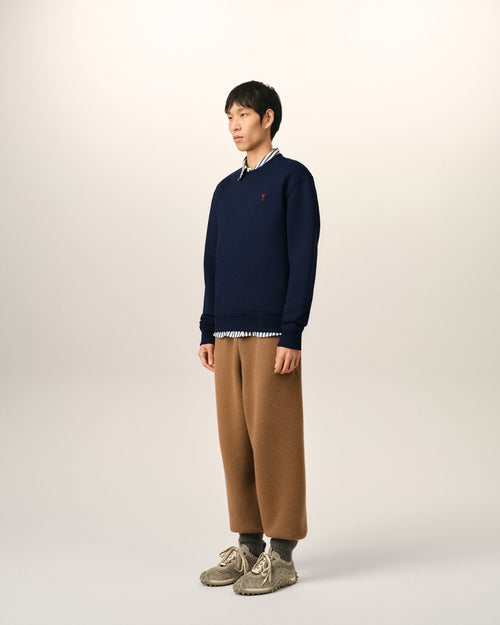 Blue cotton sweatshirt with Ami de Coeur - Man - 6 - AMI Paris - Ami Paris