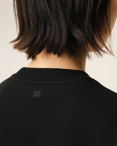 Ami de Coeur Sweatshirt aus schwarzer Bio-Baumwolle - 10 - Ami Paris