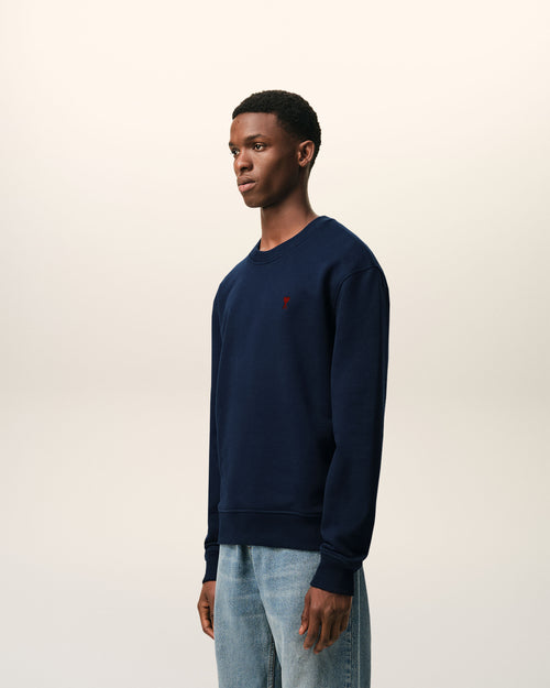 Blue Cotton Red Ami De Coeur Sweatshirt - Man - 6 - AMI Paris - Ami Paris