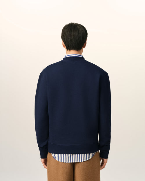 Blue cotton sweatshirt with Ami de Coeur - Man - 5 - AMI Paris - Ami Paris