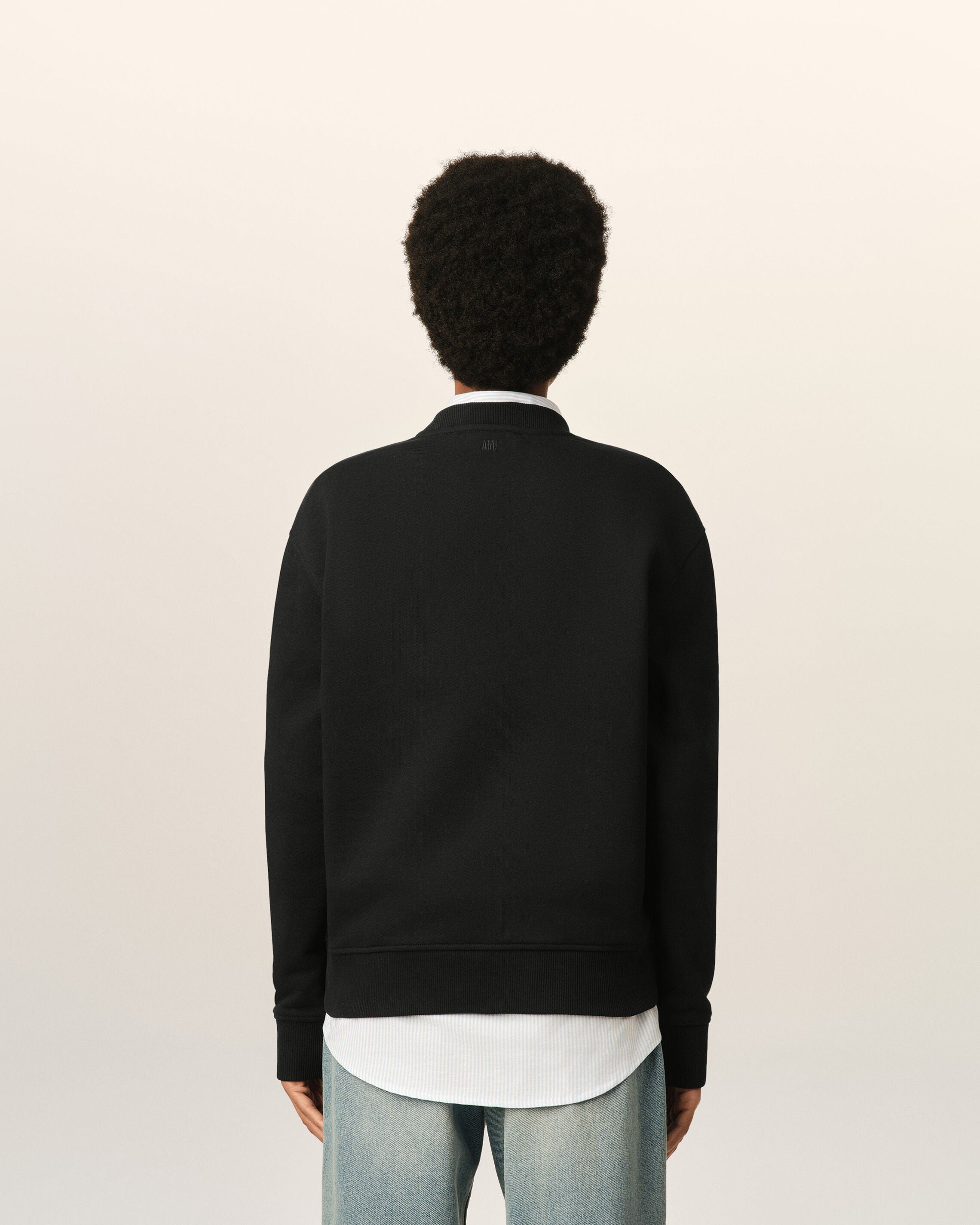 Black cotton sweatshirt with Ami de Coeur - 11