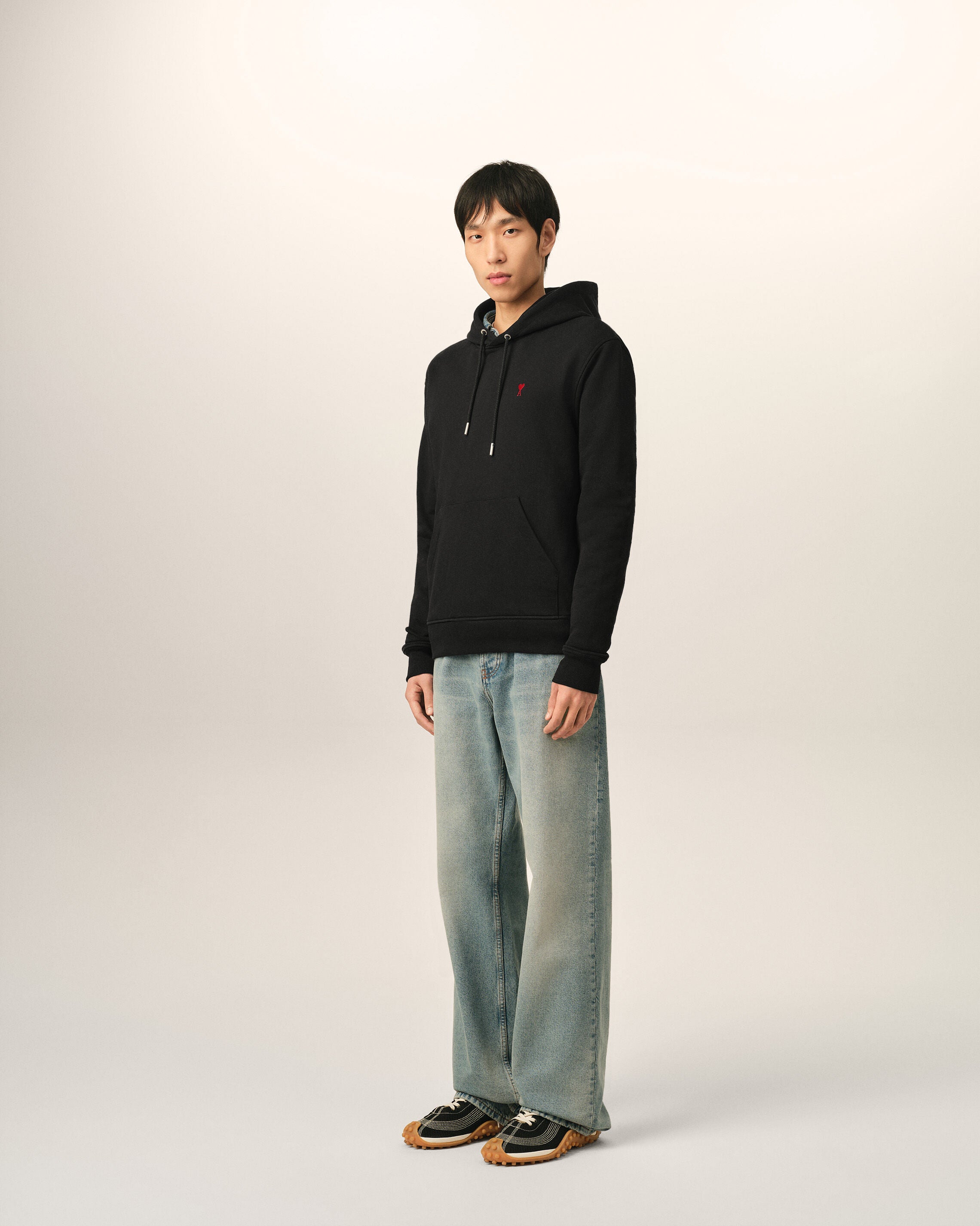 Sudadera con capucha Ami de Cœur de algodón negro - 6