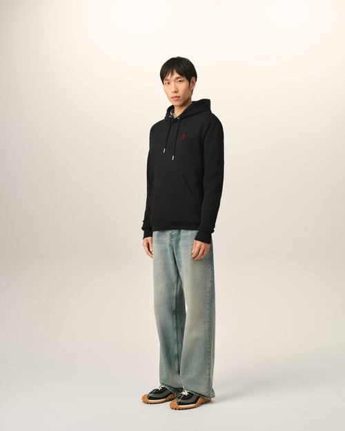 Sudadera con capucha Ami de Cœur de algodón negro - Hombre - 6 - AMI Paris - Ami Paris