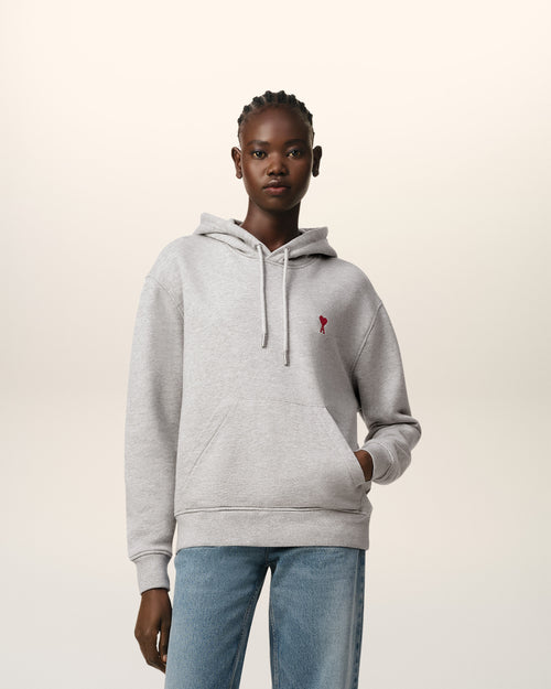 Grey Cotton Ami de Coeur Hoodie - 8 - Ami Paris