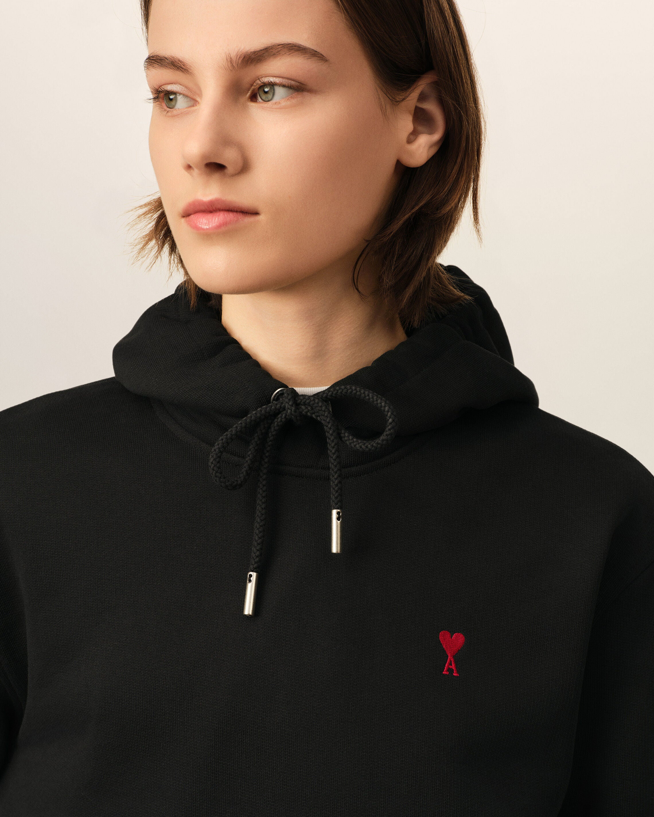 Sudadera con capucha Ami de Cœur de algodón negro - 10