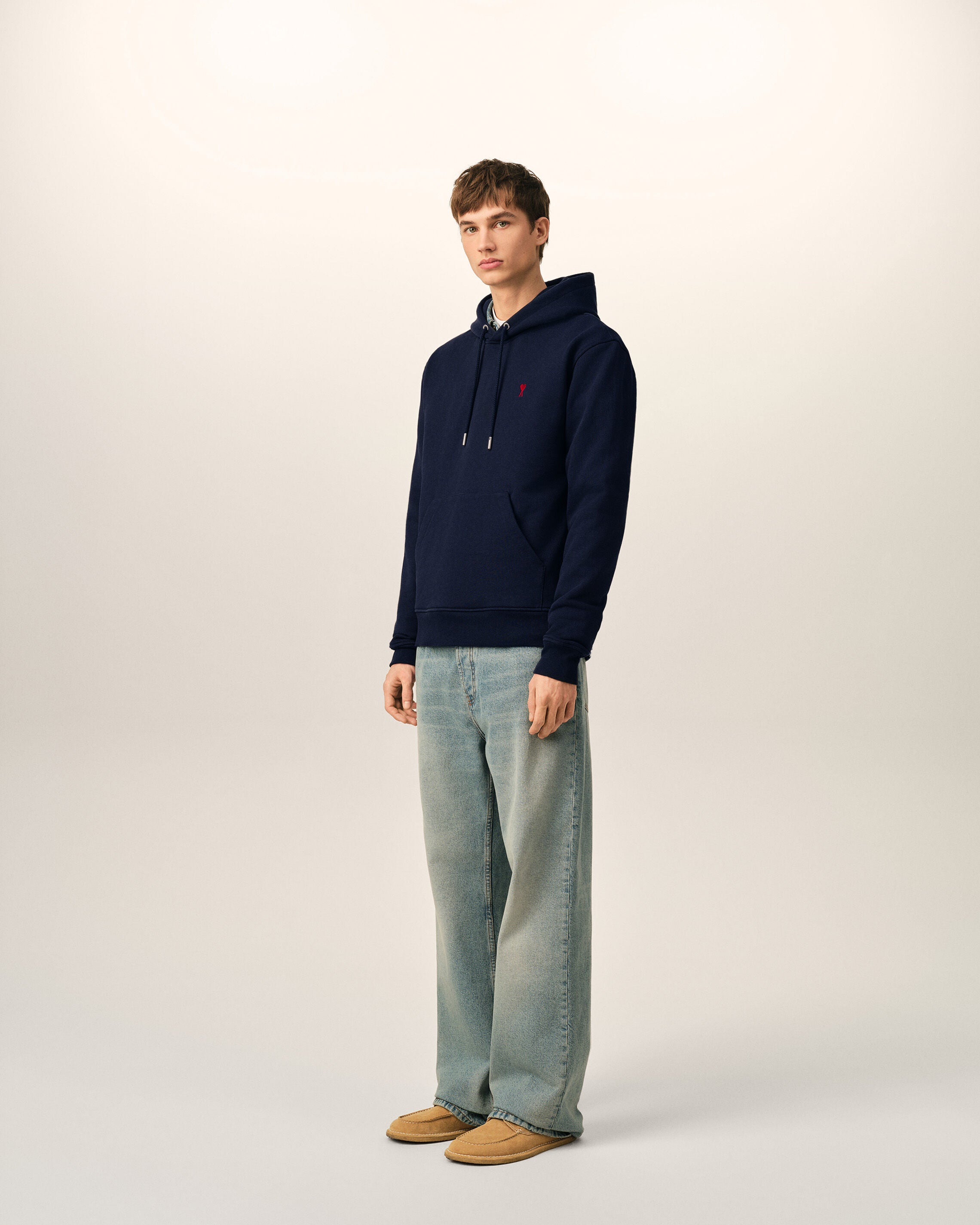 Blue cotton hoodie with Ami de Coeur - 6