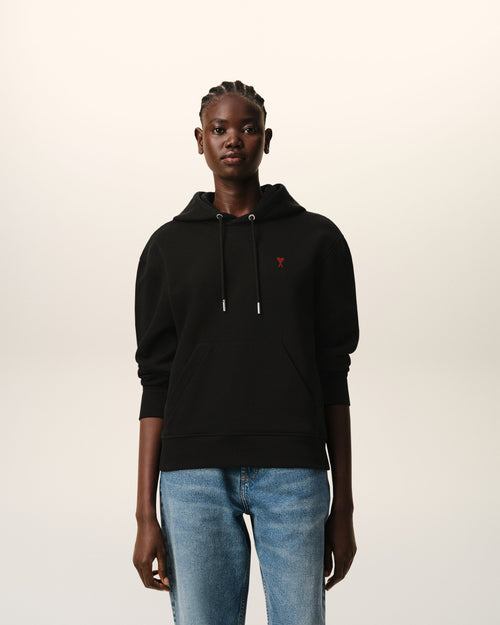 Hoodie Ami De Coeur Rouge Noir en Coton - Femme - 8 - AMI Paris - Ami Paris