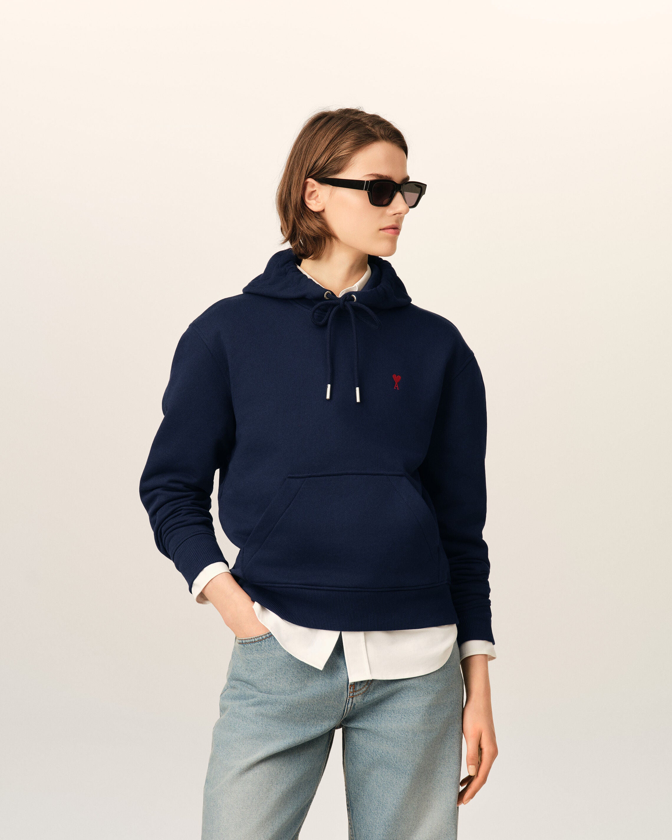 Sudadera con capucha Ami de Cœur de algodón azul - 8