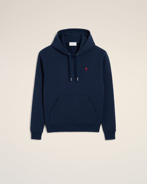 Sudadera con capucha Ami de Cœur de algodón orgánico azul - 1 - Ami Paris