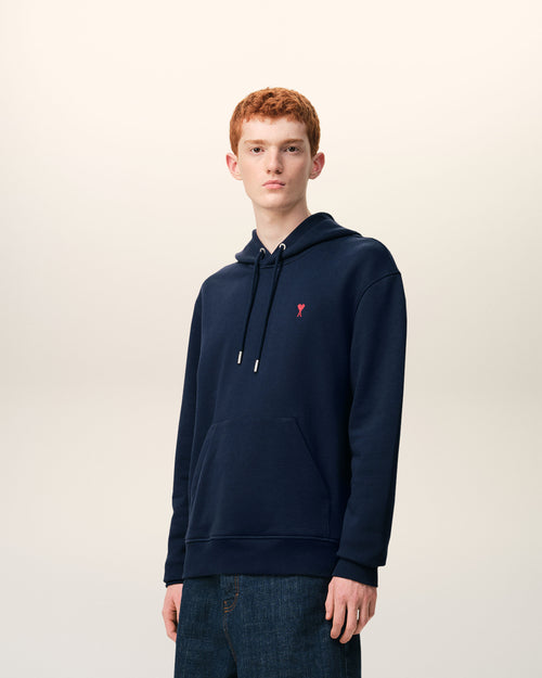 Blue Cotton Red Ami De Coeur Hoodie - Man - 6 - AMI Paris - Ami Paris