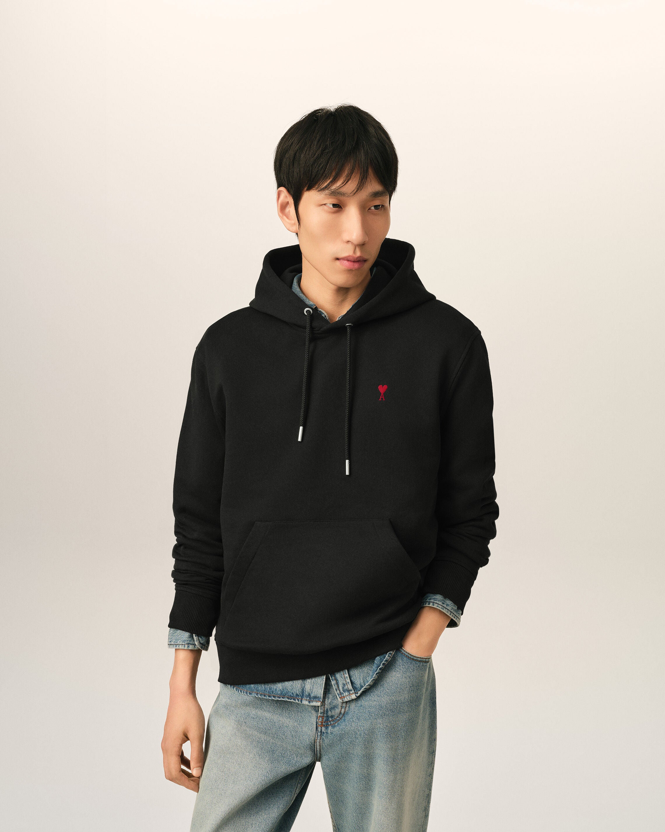 amiparis フーディ XS 正規品 Ami De Coeur パーカー ブラック | AMI PARIS