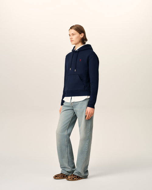 Sudadera con capucha Ami de Cœur de algodón azul - Mujer - 12 - AMI Paris - Ami Paris