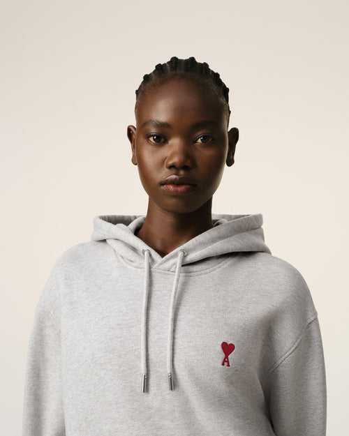Hoodie Gris Ami de Coeur En Coton - 10 - Ami Paris