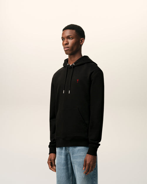 Hoodie Ami De Coeur Rouge Noir en Coton - Homme - 6 - AMI Paris - Ami Paris