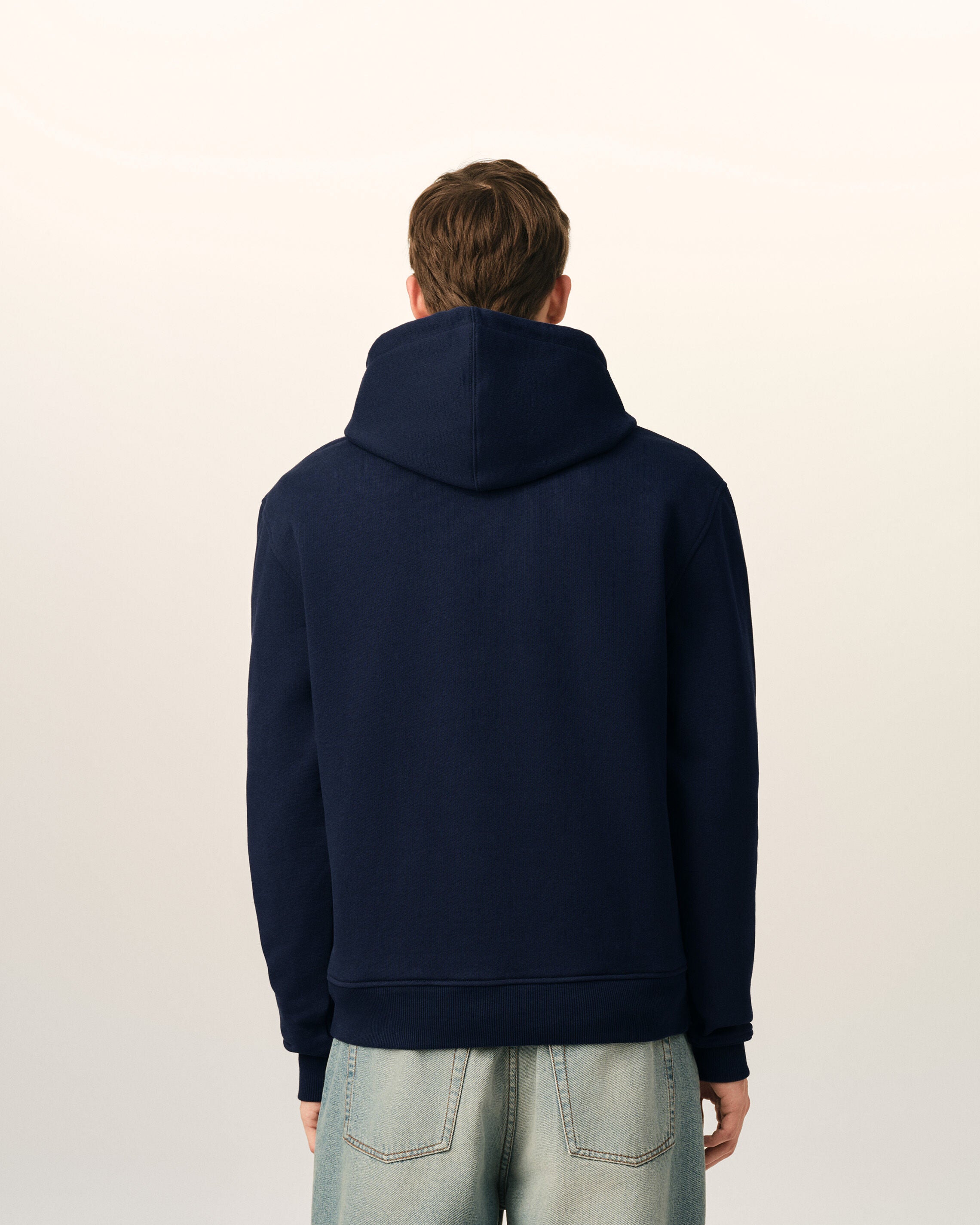 Blue cotton hoodie with Ami de Coeur - 5