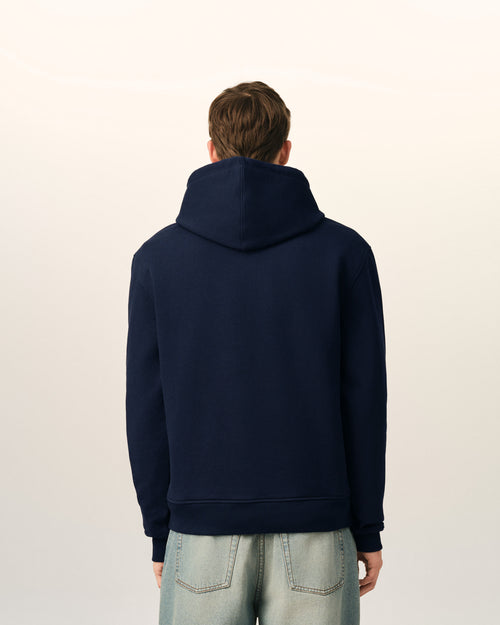 Blue cotton hoodie with Ami de Coeur - Man - 5 - AMI Paris - Ami Paris