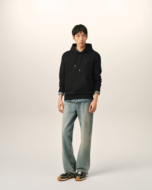 Sudadera con capucha Ami de Cœur de algodón negro - Hombre - 3 - AMI Paris - Ami Paris
