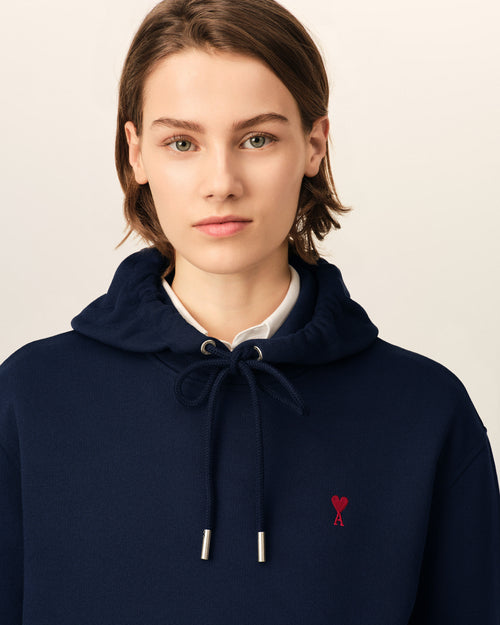 Blue cotton hoodie with Ami de Coeur - Woman - 10 - AMI Paris - Ami Paris