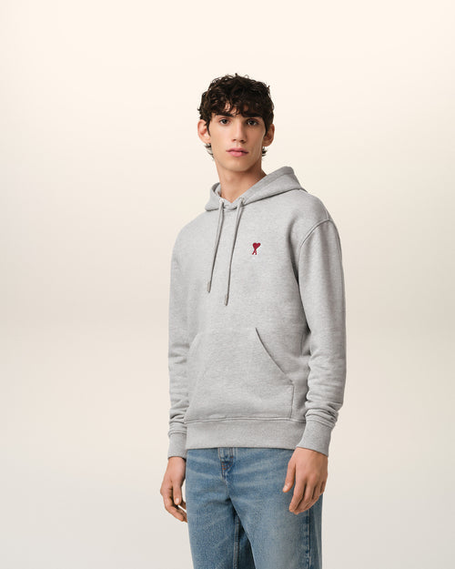 Sudadera con capucha Ami de Cœur de algodón gris - 6 - Ami Paris