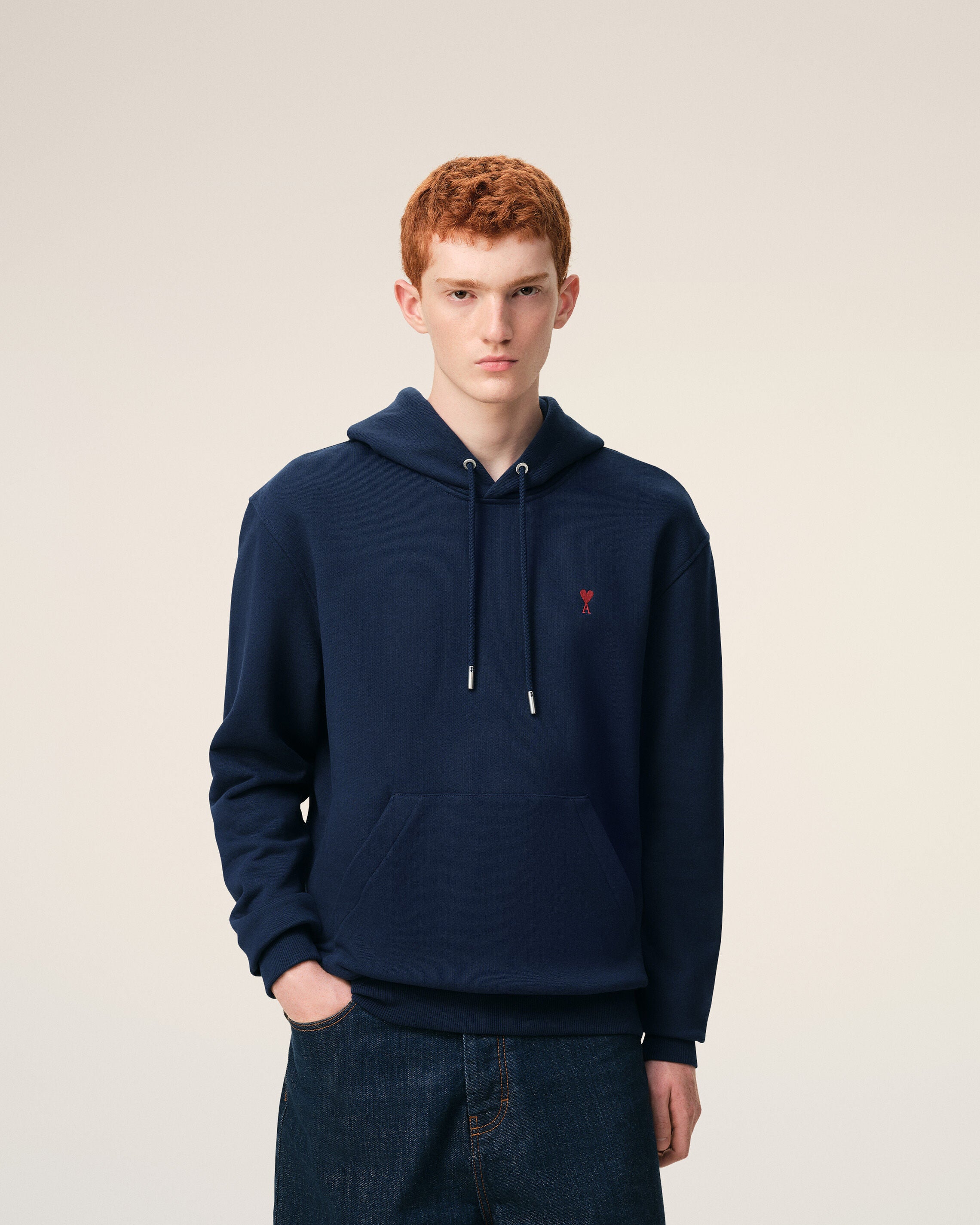 mi-ami♡ AMI Paris Men's Small A Heart Zip Hoodie in Heather Ash Grey AMI