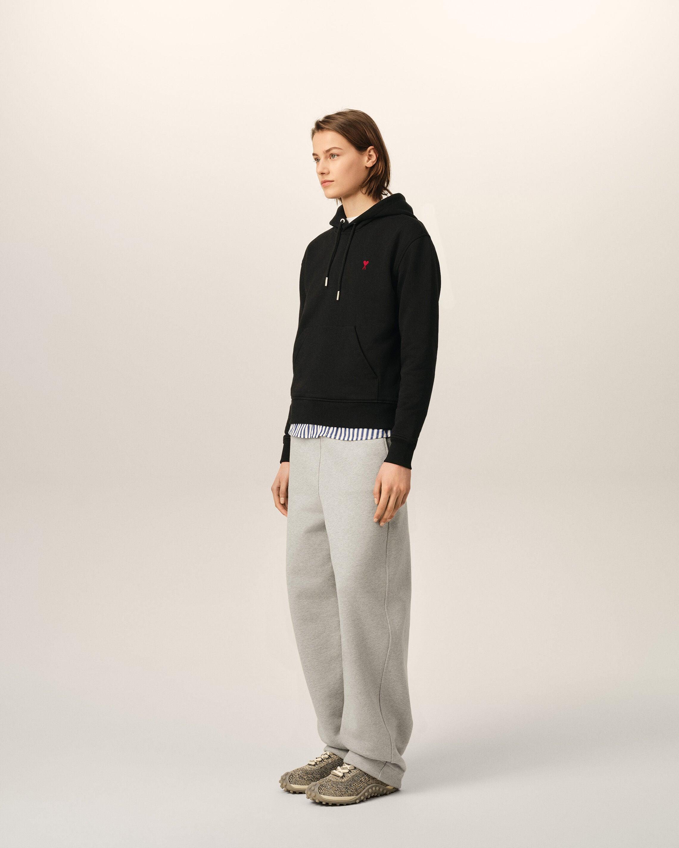 Sudadera con capucha Ami de Cœur de algodón negro - 12
