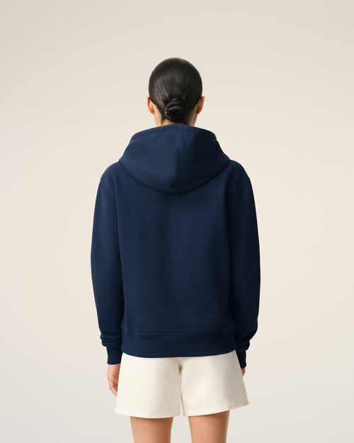 Blue zipped cotton hoodie with Ami de Coeur - Woman - 10 - AMI Paris - Ami Paris
