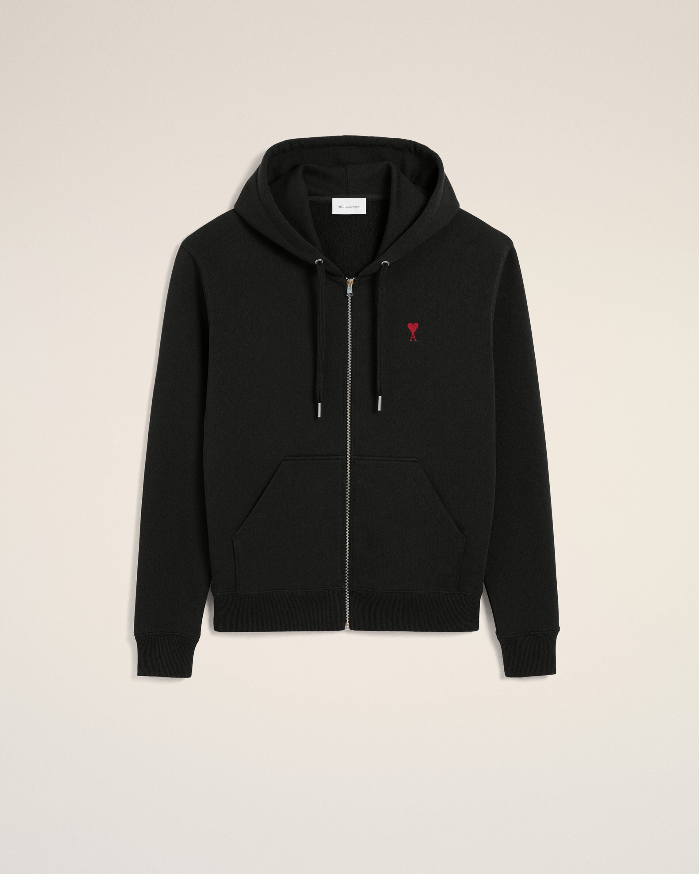 Felpa con zip Ami de Cœur in cotone nero - 7
