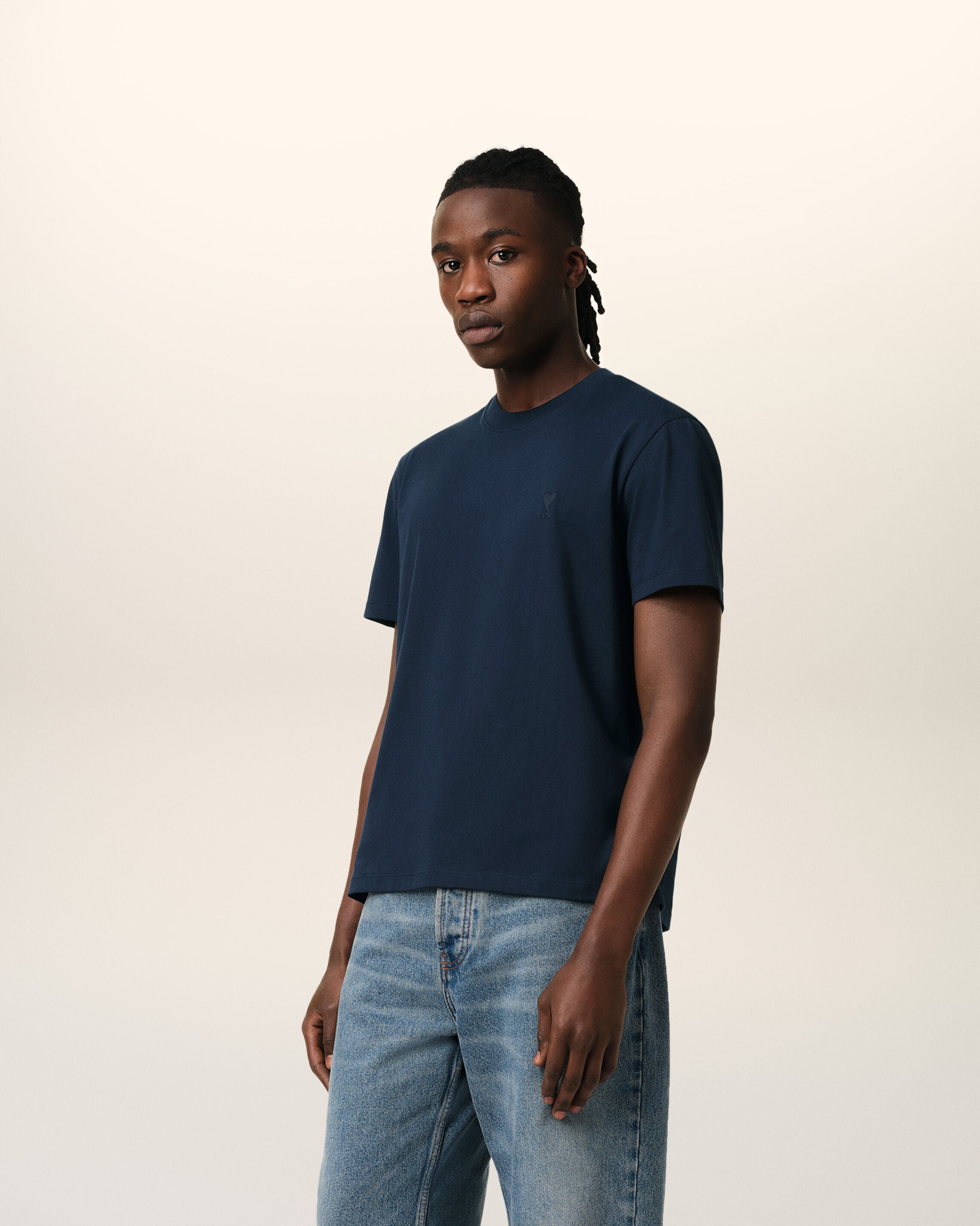 Navy Cotton Ami de Coeur T-Shirt - 6