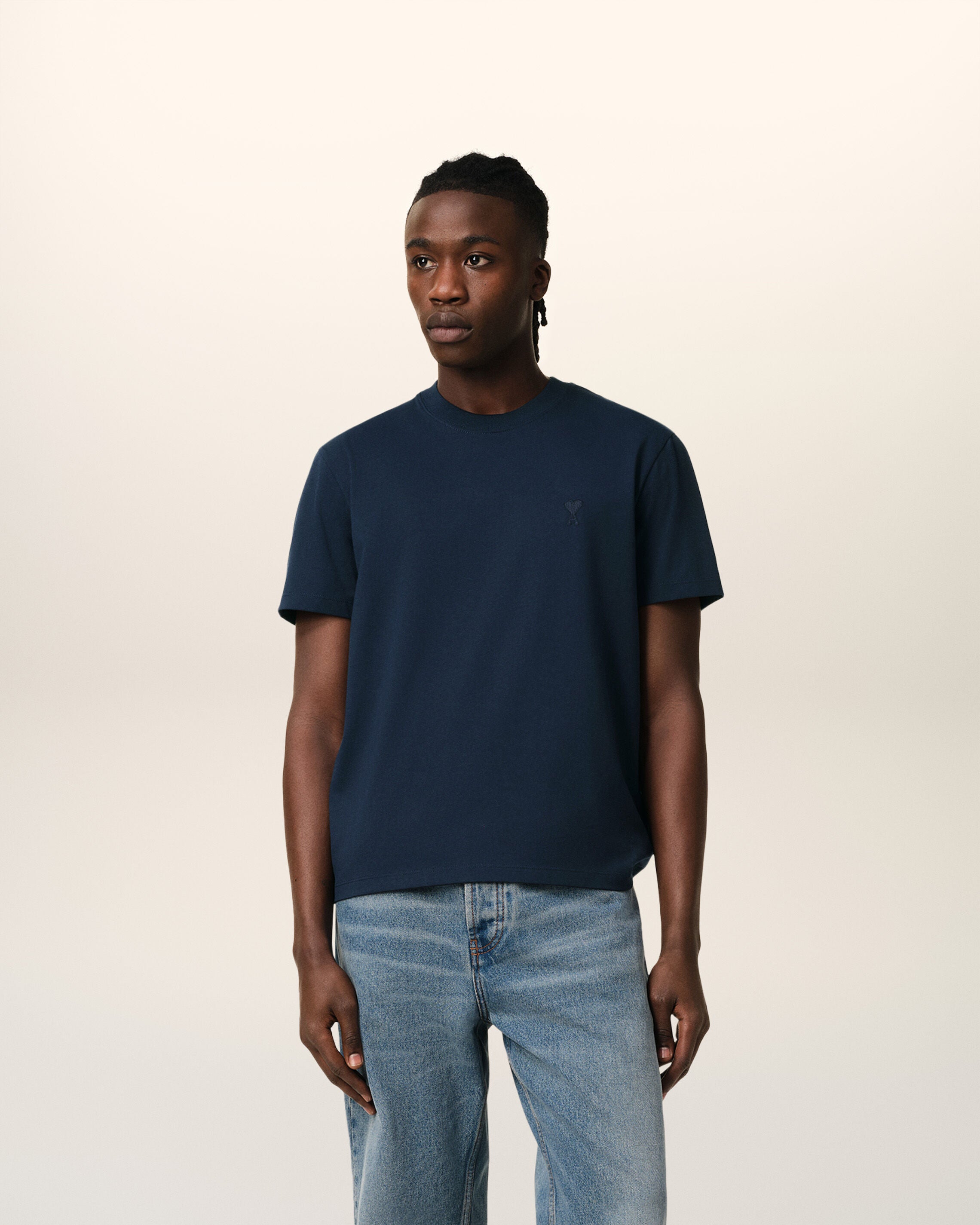 【新品】ami parisアミパリスTシャツ男女兼用Mネイビーブルー Ami De Coeur Tシャツ ナイトブルー | AMI PARIS