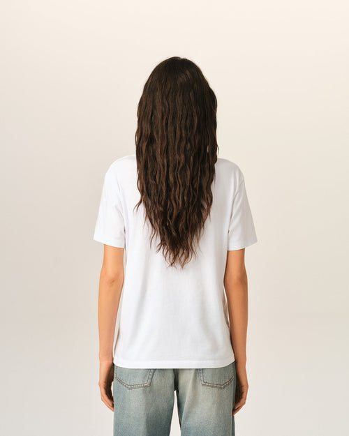White cotton t-shirt with Ami de Coeur  - Woman - 11 - AMI Paris - Ami Paris