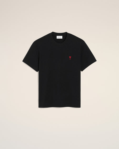 Black cotton t-shirt with Ami de Coeur  - BLACK - Ami Paris
