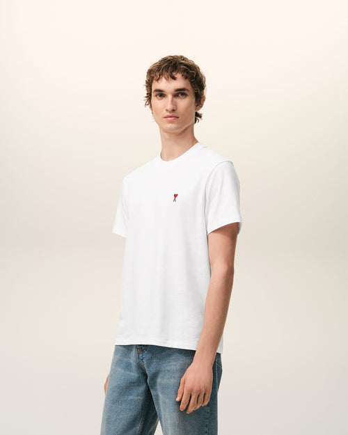 Camiseta Ami de Cœur de algodón orgánico blanco - 5 - Ami Paris