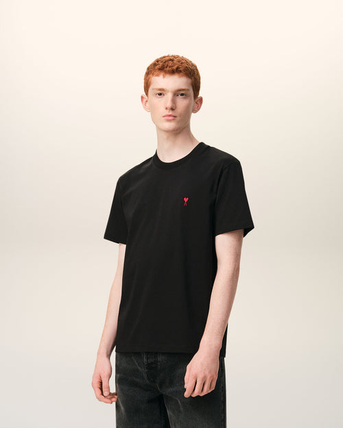 Tshirt Ami De Coeur Rouge Noir en Coton - 6 - Ami Paris